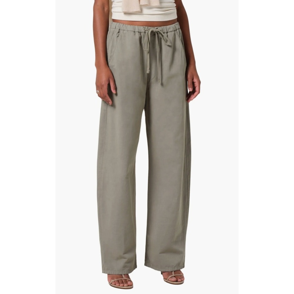 CITIZENS OF HUMANITY Aurora Wide Leg Pants Green Cotton Flax Women's Size Medium